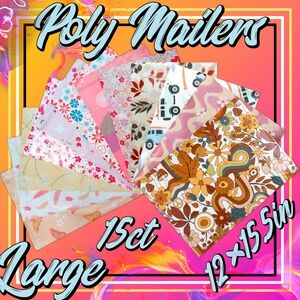 Large 12×15.5in Poly Mailers 15ct